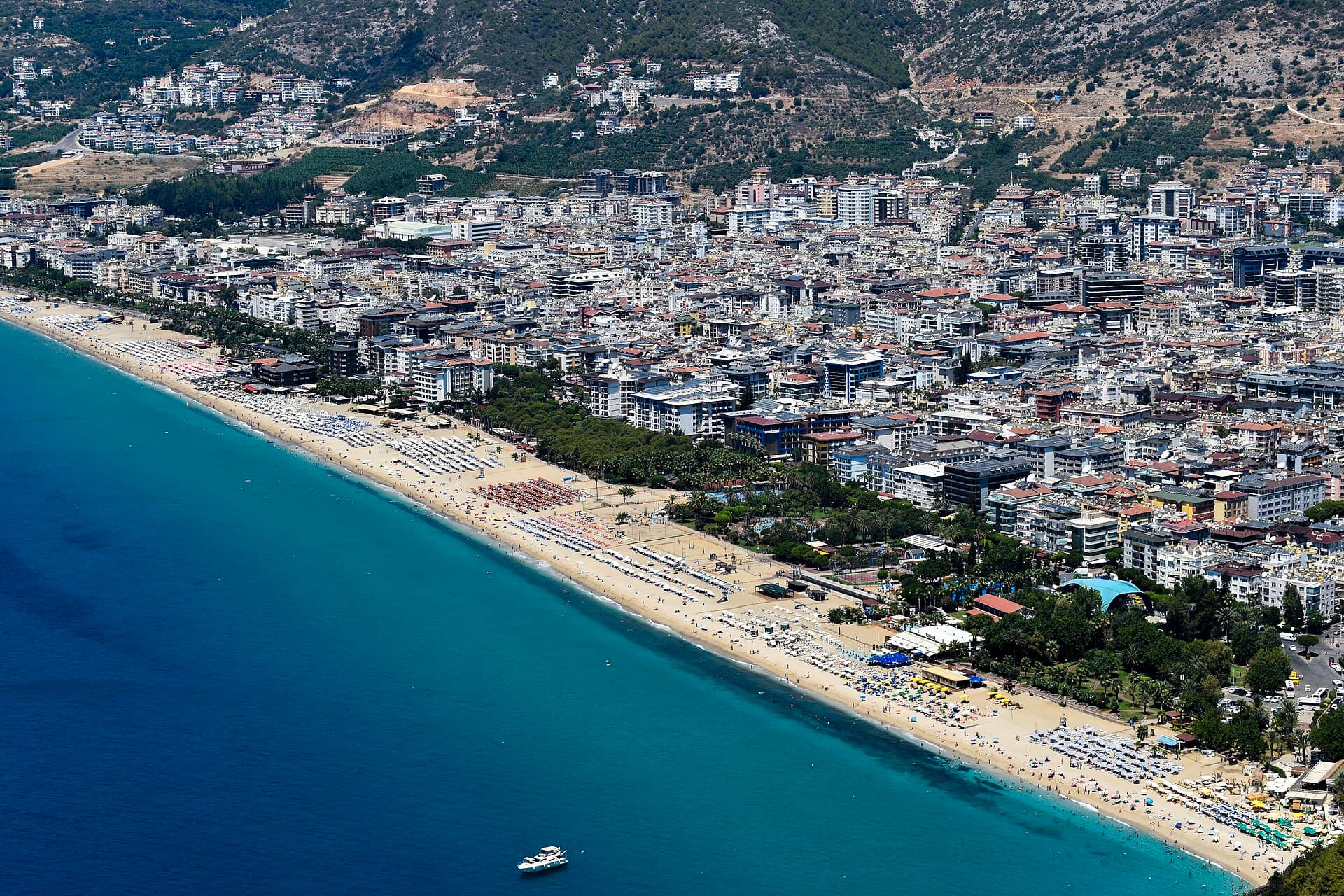Cleopatra Beach viewed from Alanya Castle above.