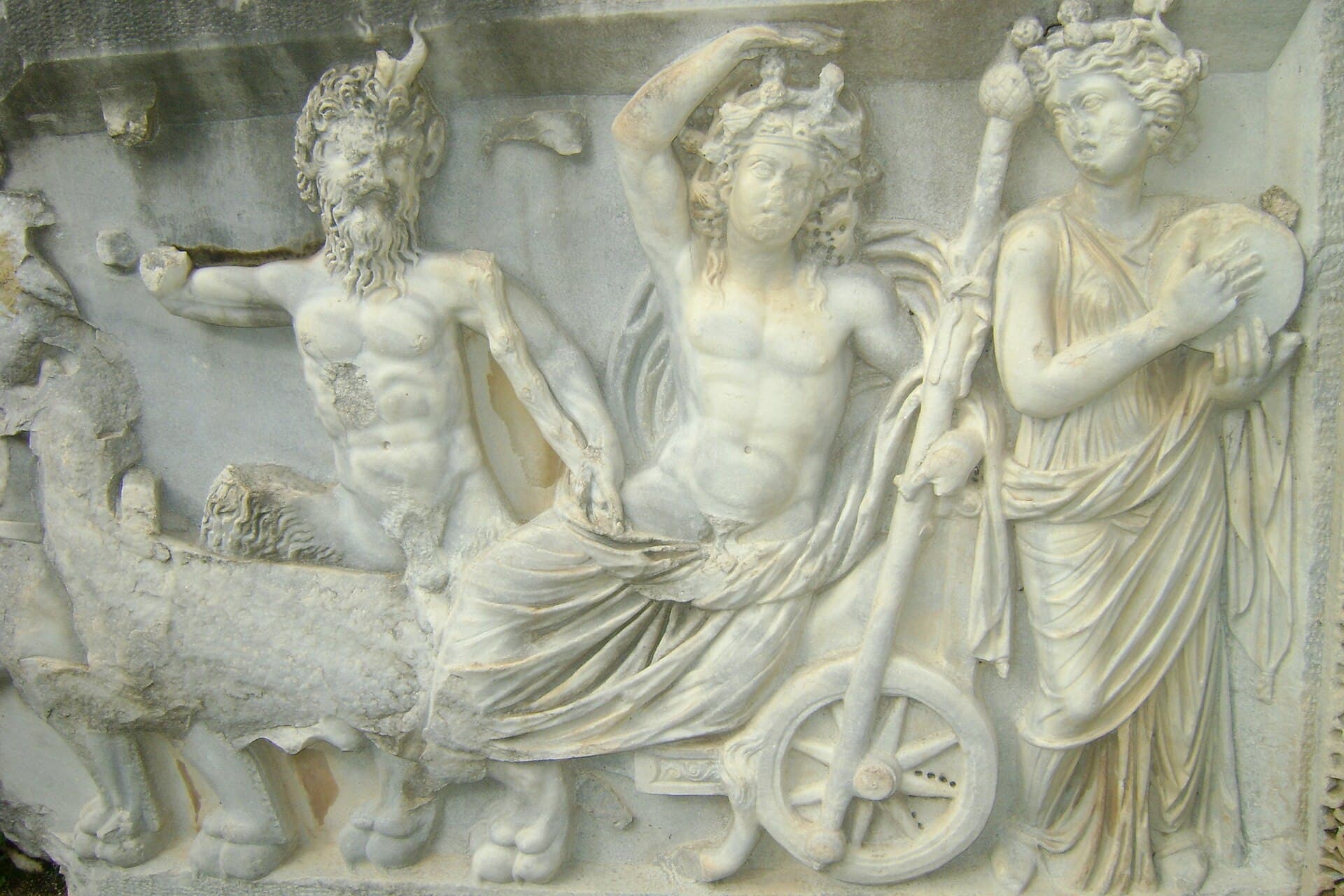 A carved relief among the remains of Perge