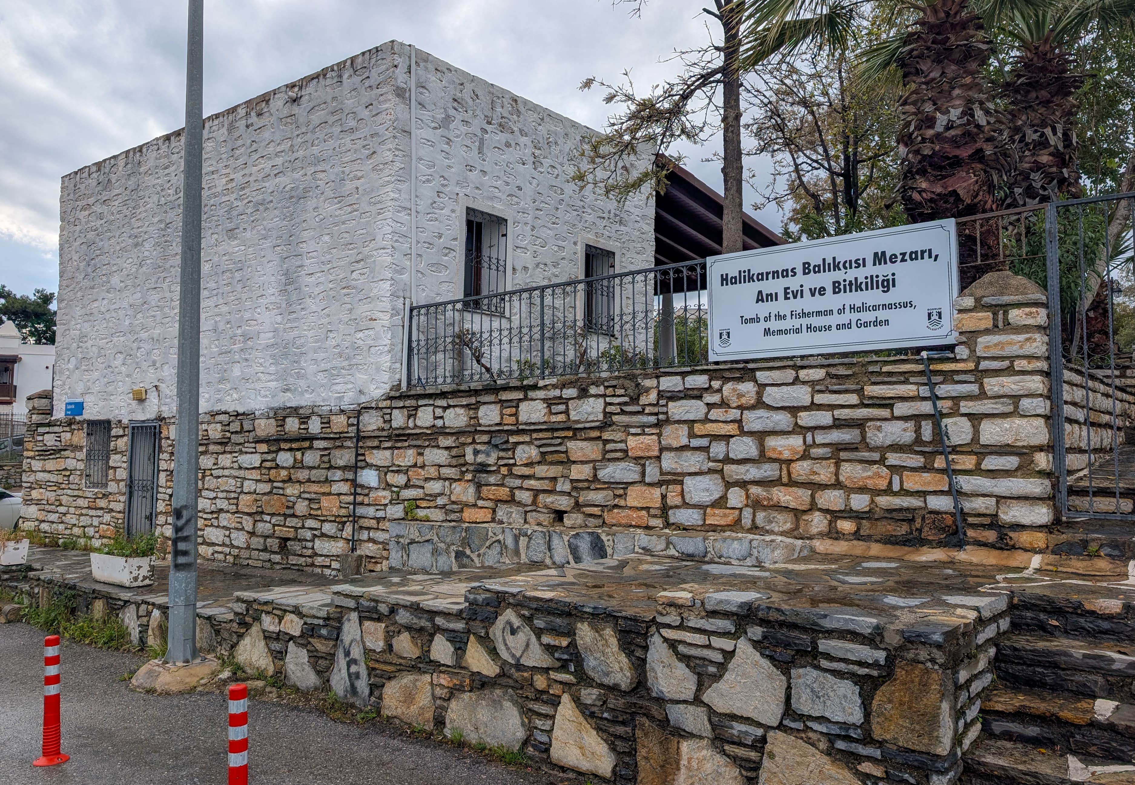 Exterior of the Halikarnas Balıkçısı house museum and tomb in Bodrum.