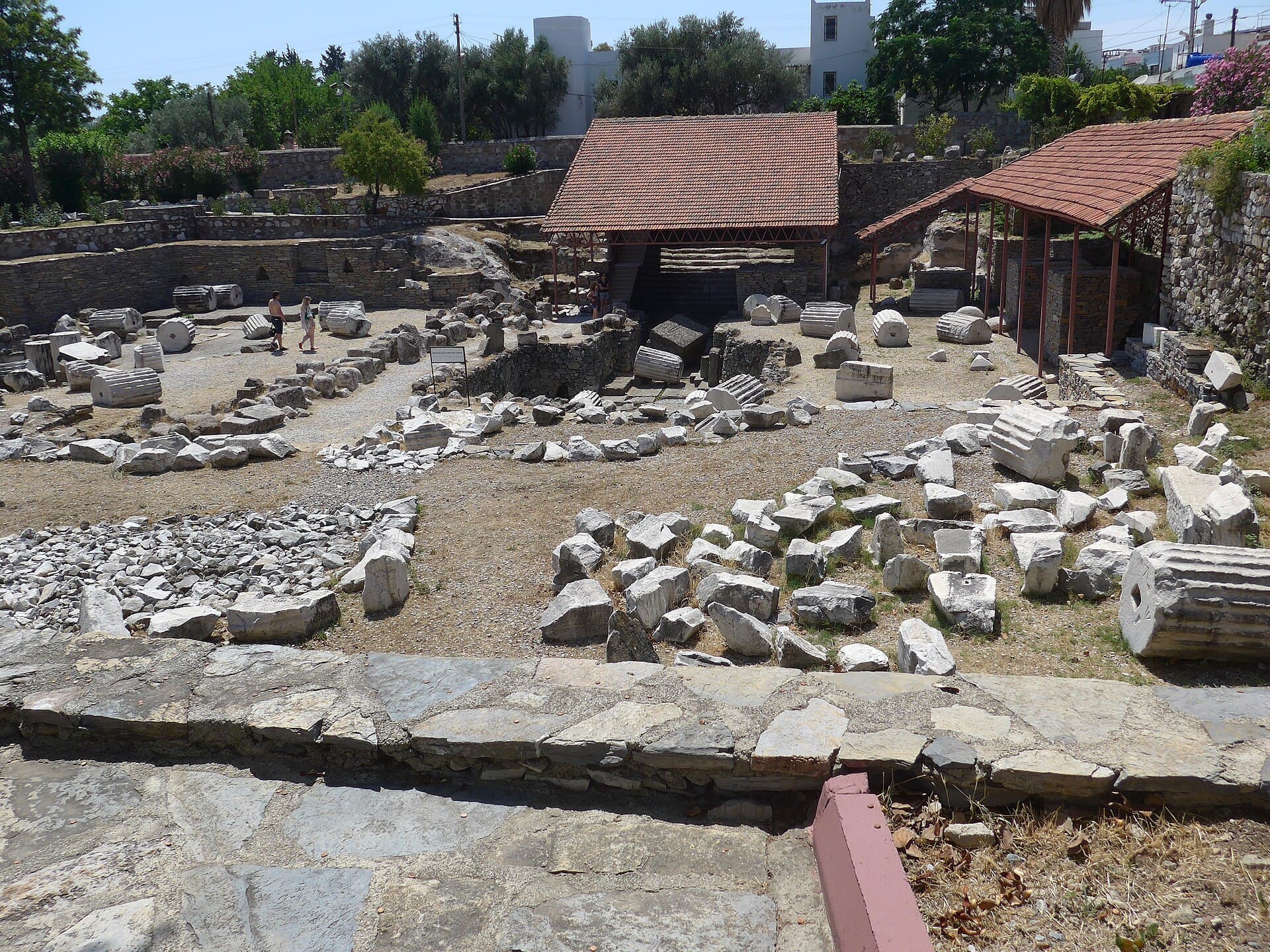 Excavated foundation pit of the Mausoleum at Halicarnassus in Bodrum.
