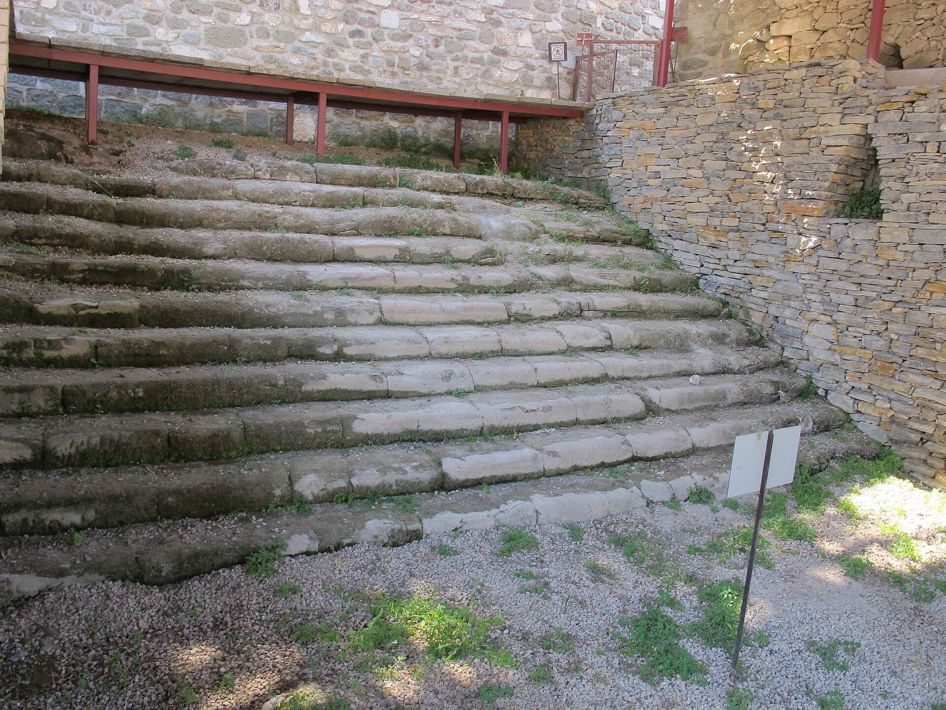 Stone stairway leading down into the Mausoleum at Halicarnassus site.