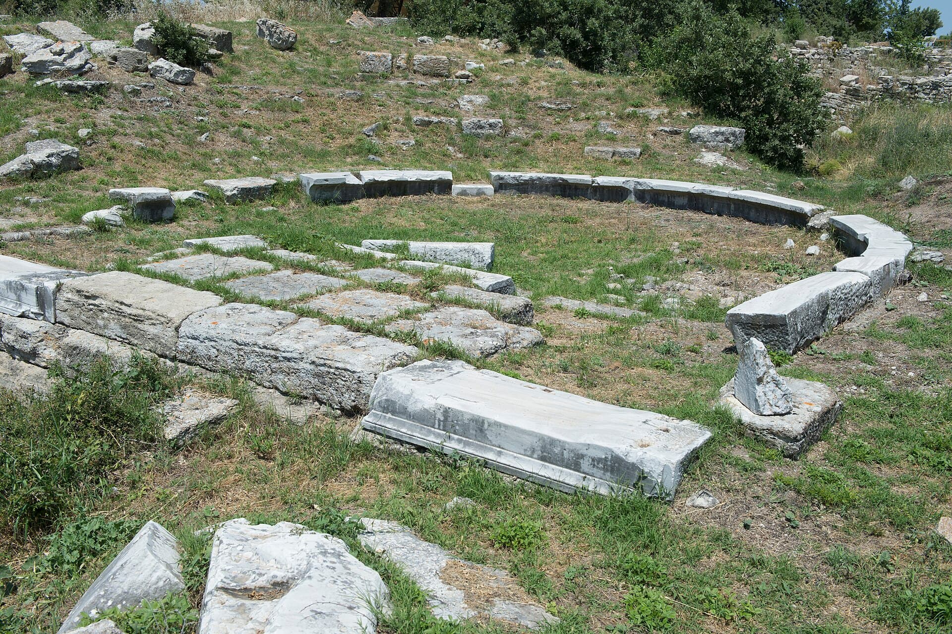 Foundation stones of the Greek and Roman council house at Troy