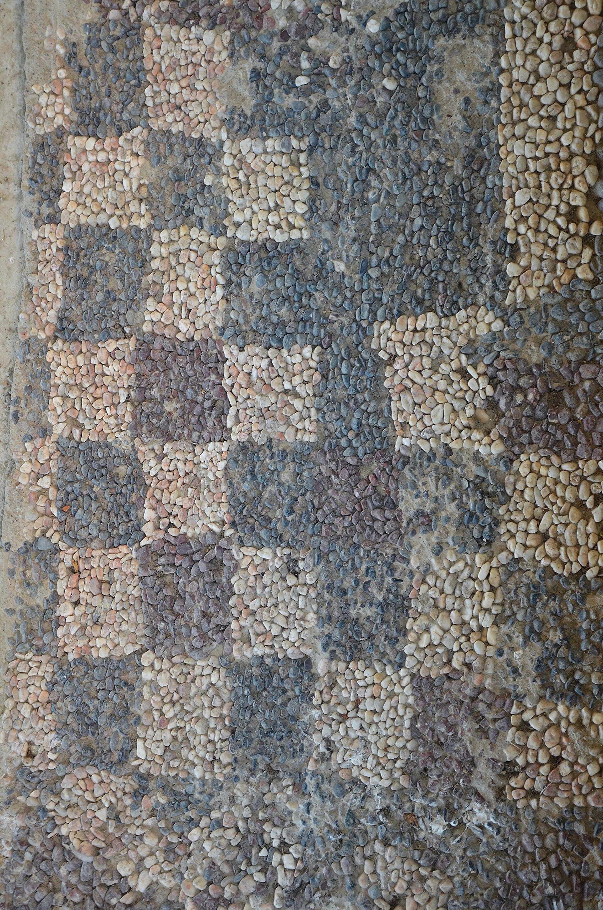 World's oldest pebble mosaic pavement, 9th century BCE, Gordion Museum.