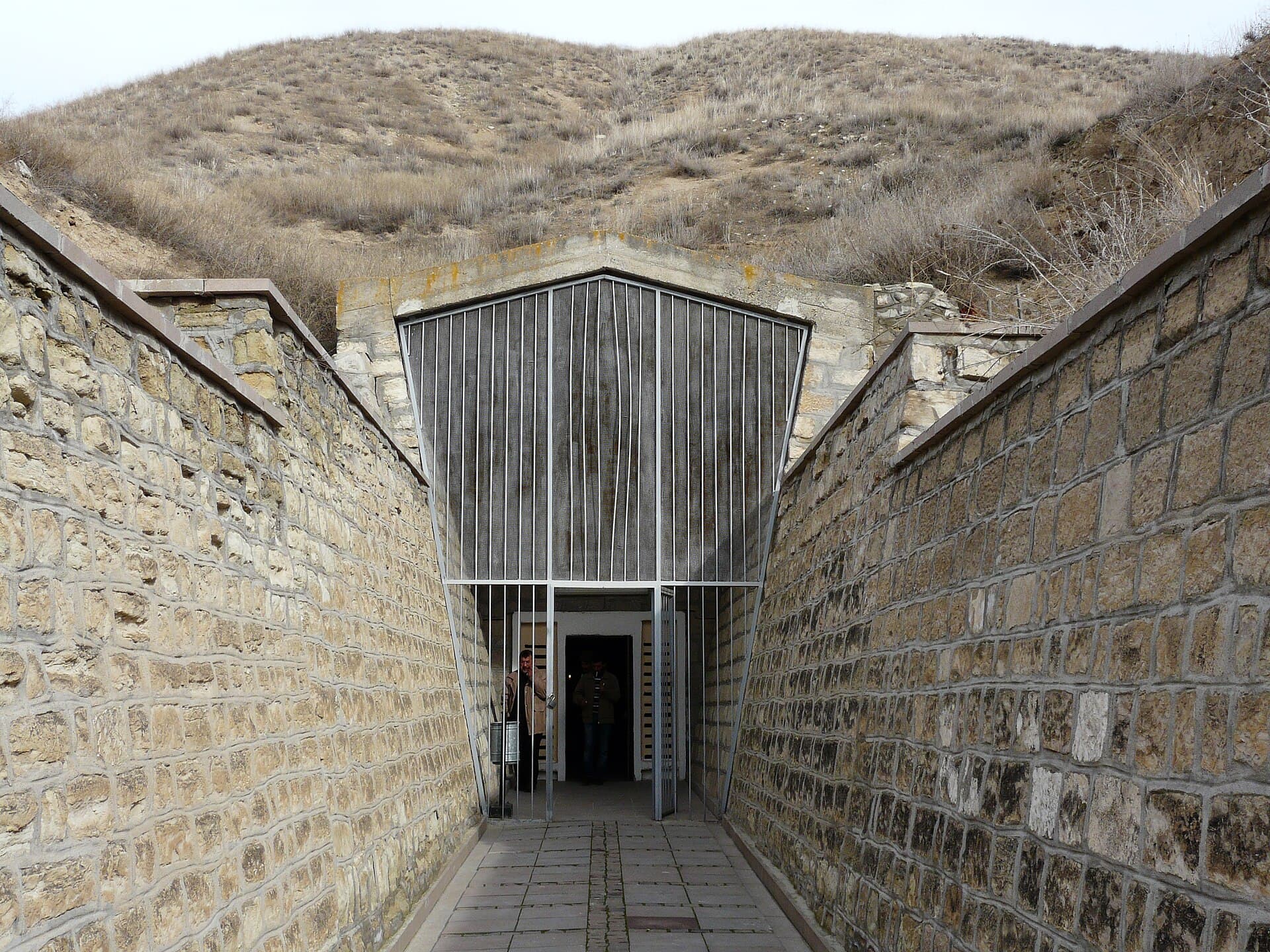 Stone-lined tunnel dromos leading into the Midas burial mound.