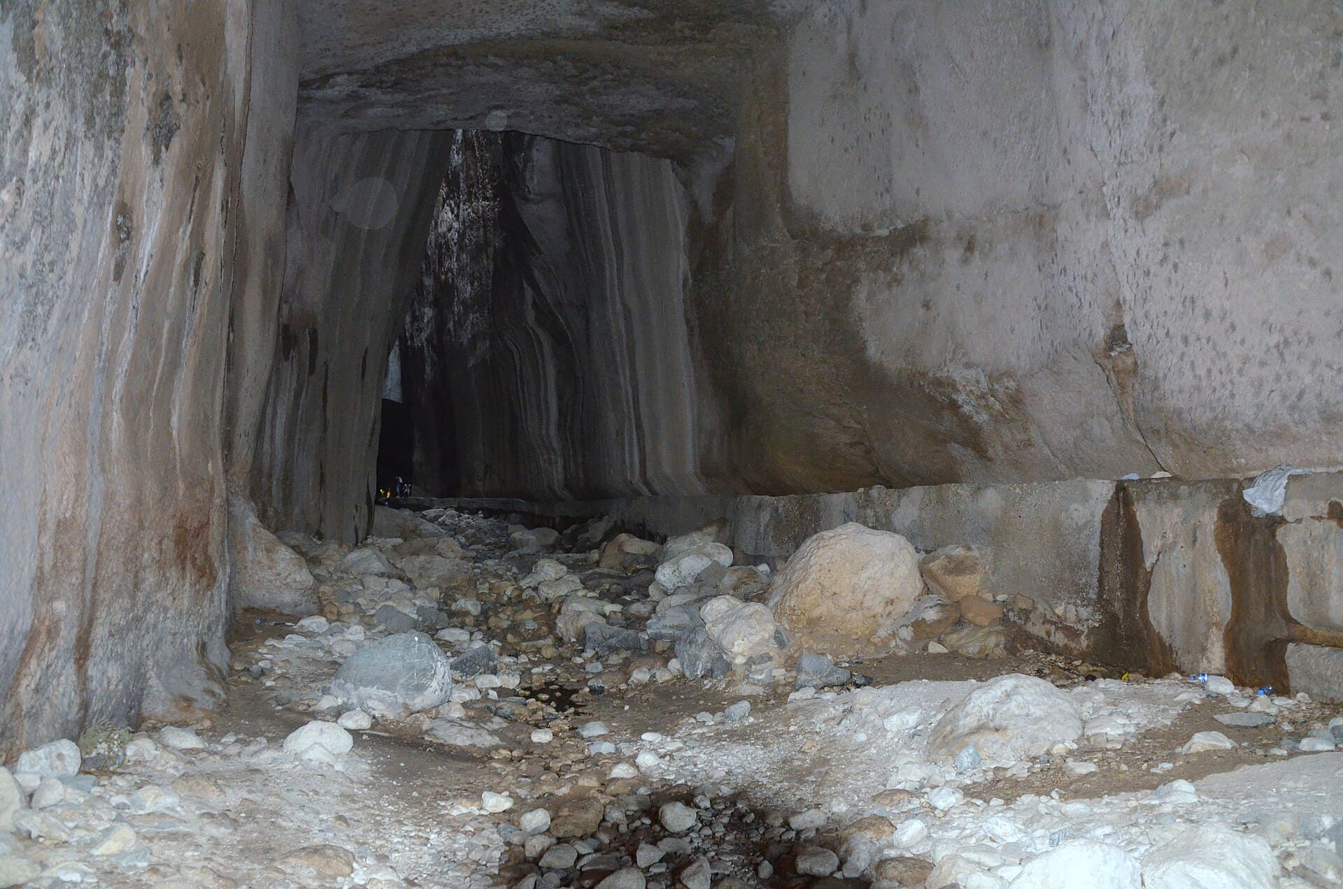 The Roman-era rock-cut Vespasianus Titus Tunnel near Samandağ, Türkiye.