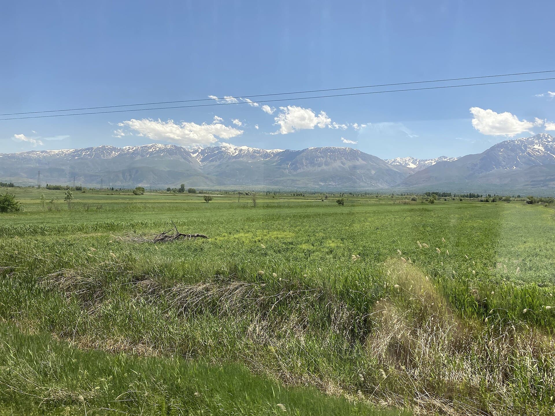 Snowy mountain scenery seen from inside the Doğu Ekspresi between Ankara and Erzurum.