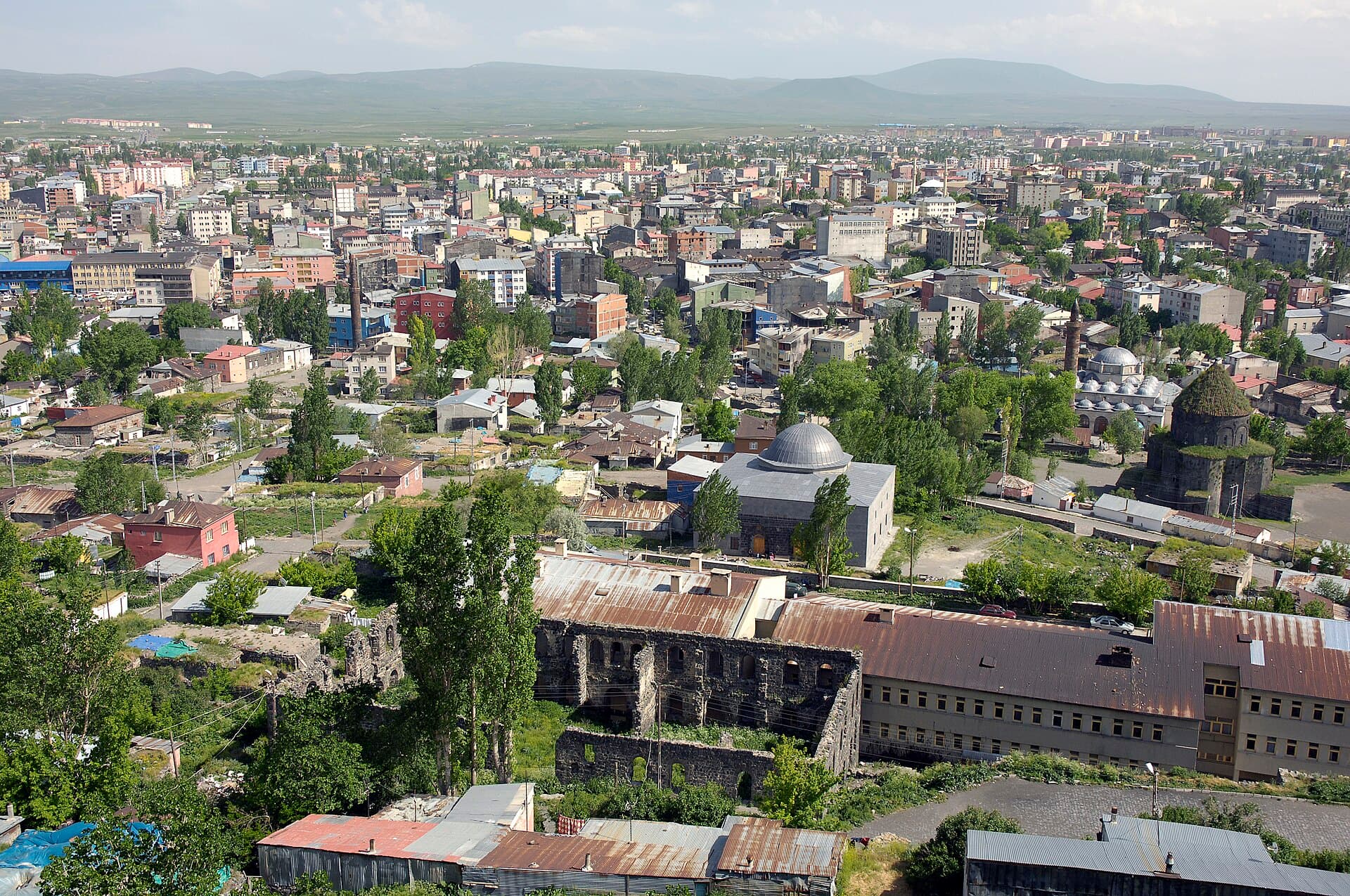 View from Kars Castle hill over the old town below.