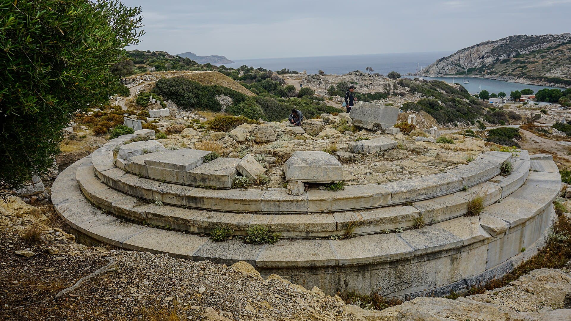 Circular stepped foundation of the Temple of Aphrodite at Knidos.