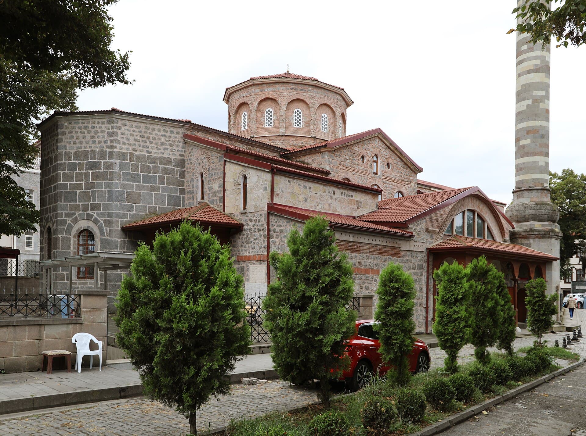 Exterior of the former Byzantine church of Panagia Chrysokephalos, now Ortahisar Fatih Mosque, Trabzon.